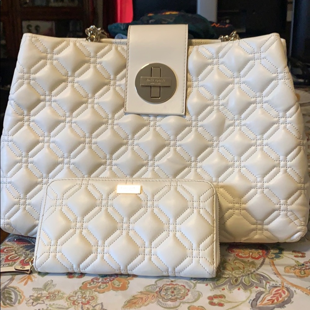 Kate Spade White Diamond Bag